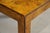 A mid century modern square burl dining table in the style of Milo Baughman. Made in Italy. Excellent original condition....