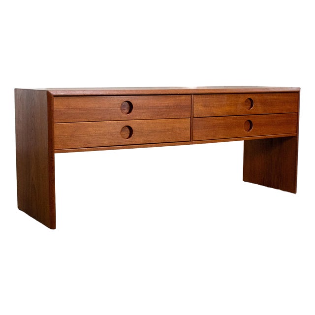 Mid to Late 20th Century Scandinavian Modern Teak Low Chest or Bench Style of Kai Kristiansen For Sale