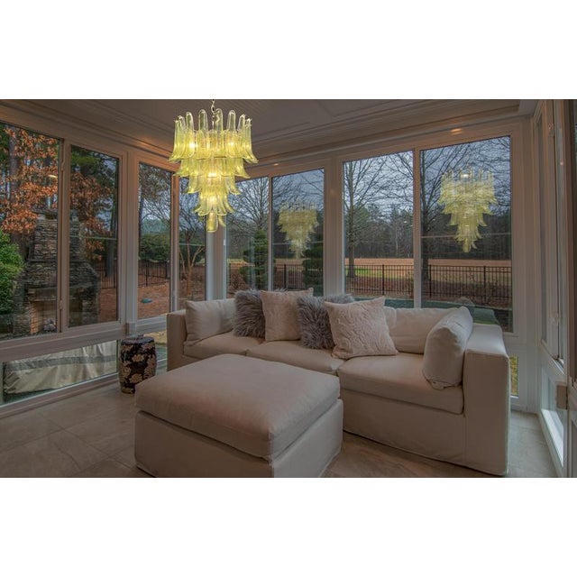 Nickel and Green Murano Glass Chandeliers, 1990s, Set of 2 For Sale - Image 13 of 16