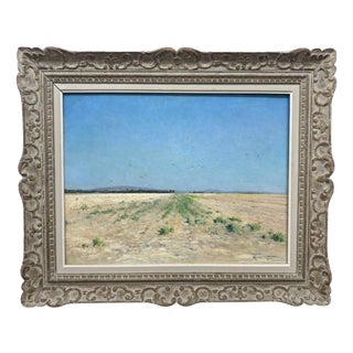 Armand Guéry, Sunny Field in Champagne, 19th Century, Oil Painting on Canvas For Sale