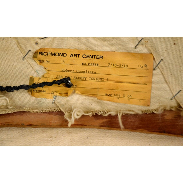 1960s 1960s "Are You Sleepy Tonight?" Interior with Nude Oil Painting by Narcissus Robert Quagliata For Sale - Image 5 of 7