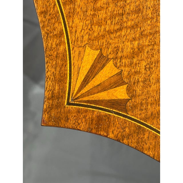 Wood Mahogany Side Table With Satinwood Inlay by Baker, Historic Charleston Collection For Sale - Image 7 of 11