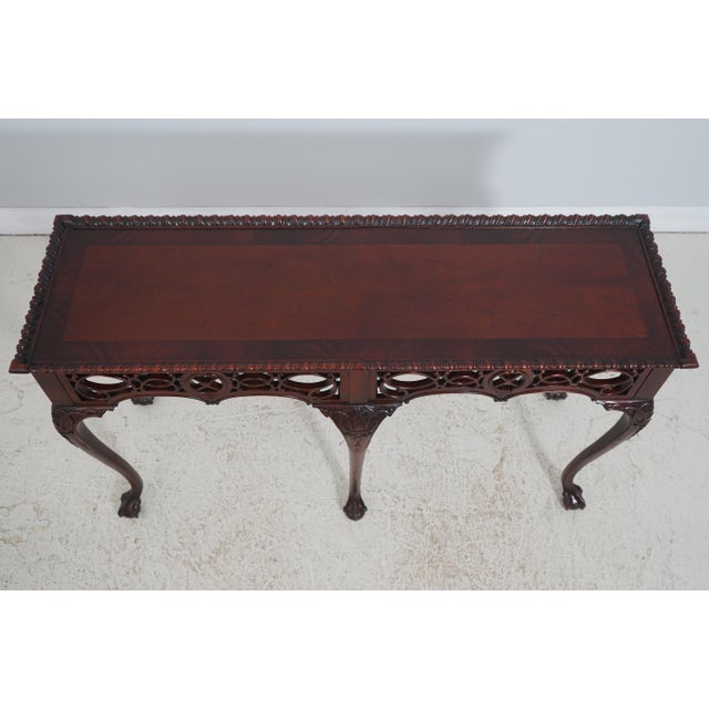 Chippendale Wellington Hall Chippendale Mahogany Clawfoot Console Table For Sale - Image 3 of 15
