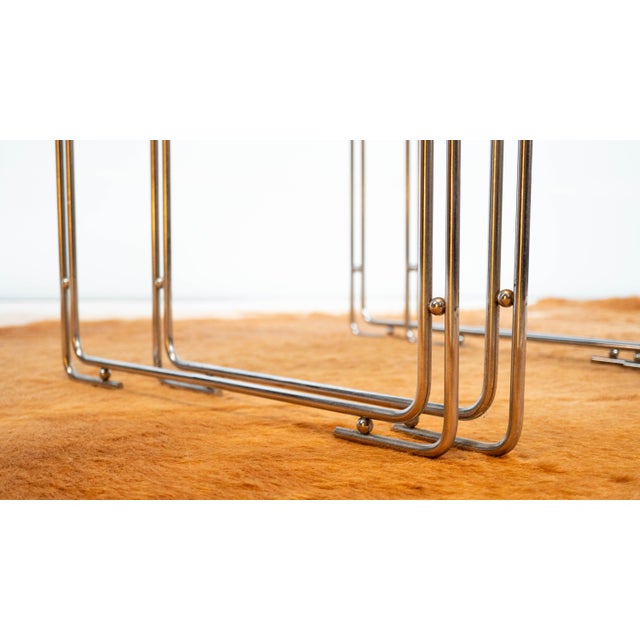 1970s Mid Century Chrome Nesting Tables, Set of 2 For Sale - Image 15 of 16