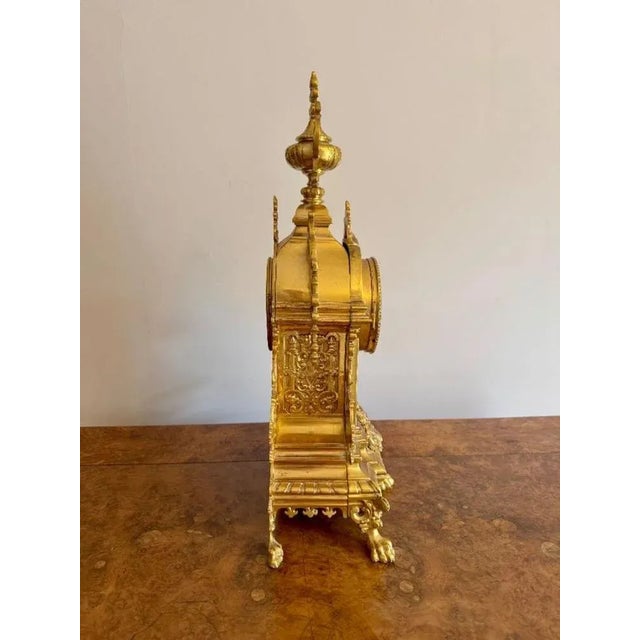 Antique Victorian Ormolu Mantle Clock, 1880 For Sale - Image 4 of 8