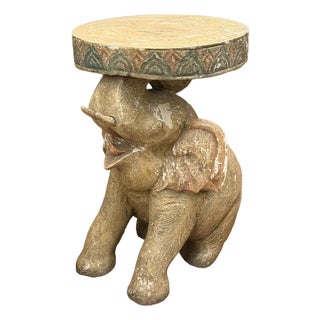 Elephant Pedestal Side Table, Vintage For Sale