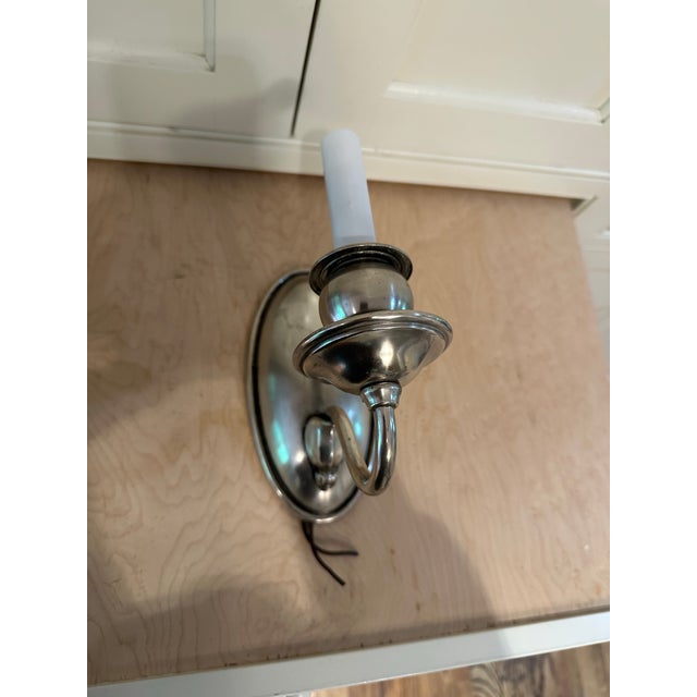 American Vintage Bradley & Hubbard Silver Plated Wall Sconce For Sale - Image 3 of 9
