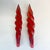 Red Mid-Century Boho Chic Christmas Red Spiral Holly Candles - A Pair. For Sale - Image 8 of 8