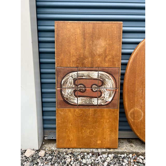 Vintage Danish Tile Top Teak Wood Dining Table in Mid Century Modern Design NO legs/base. Sold as project piece. Great...