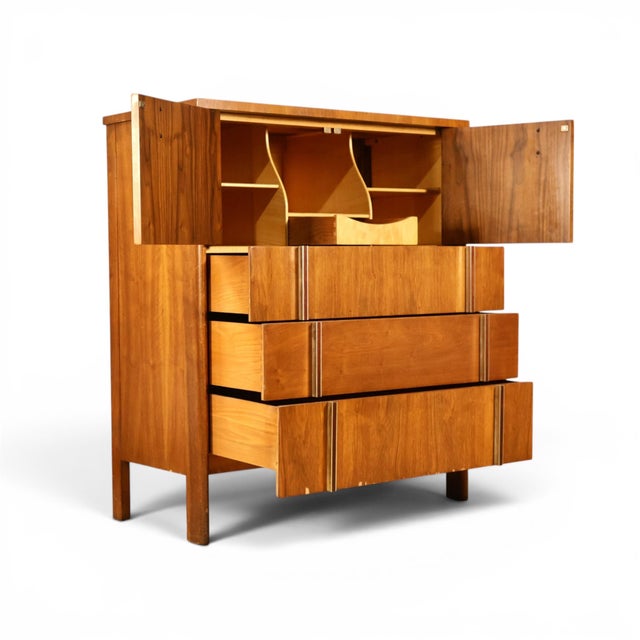 John Widdicomb Vintage Mid Century Modern Highboy Dresser C. 1960s For Sale - Image 10 of 13