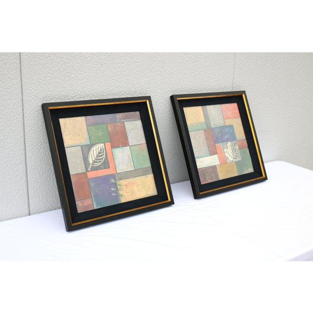 Jodi Reeb-Myers Information/Linear Abstract Mixed-Media & Collage Artwork - A Pair For Sale - Image 9 of 18