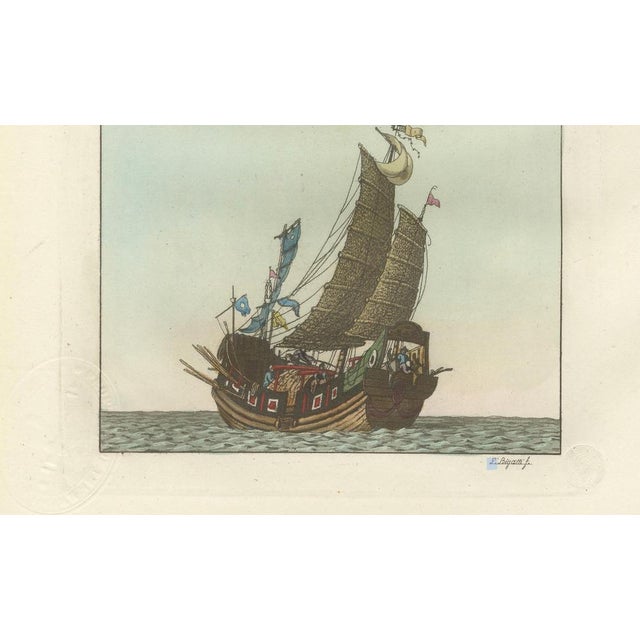 Black Ferrario, Chinese Junks and Sailing Vessels, 1815, Print For Sale - Image 8 of 9