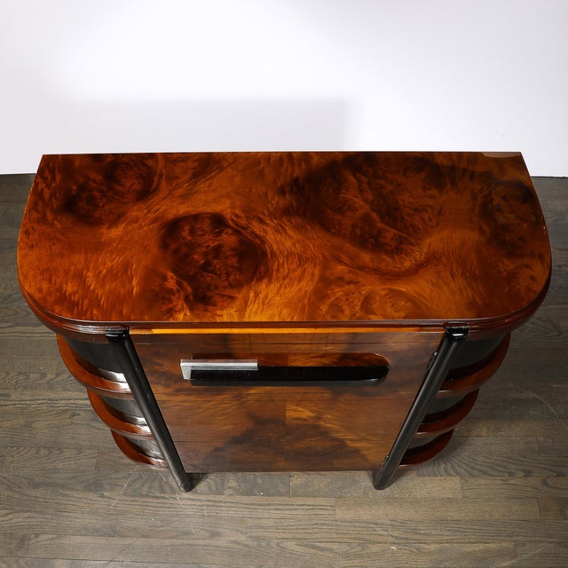Art Deco Machine Age Cabinet in Book-Matched & Burled Walnut by Donald Deskey For Sale - Image 10 of 13