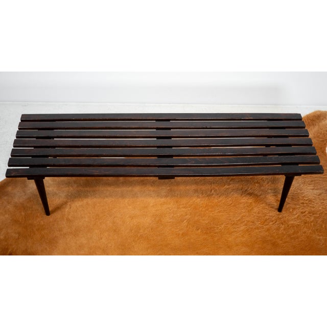 Mid-Century European Slat Bench or Coffee Table, Yugoslavia, C. 1960s For Sale - Image 9 of 16
