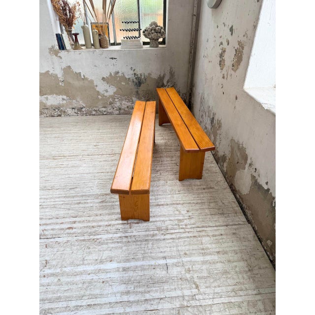 Pine Benches by Charlotte Perriand for Les Arcs, 1970s, Set of 2 For Sale - Image 18 of 18