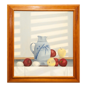 1981 Still Life With Vase Oil on Canvas Painting by Claire M Conant