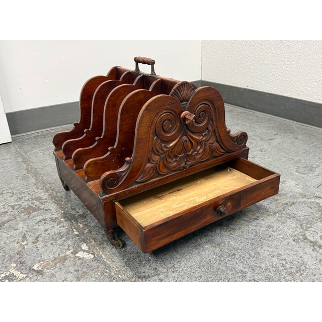 Canterbury Mahogany Magazine Rack, 19th Century For Sale - Image 4 of 12