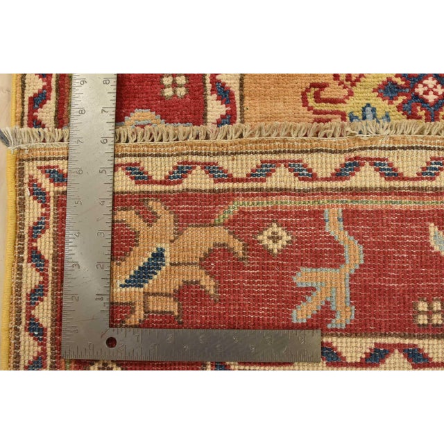 Kazak Runner 2’8” X 9’9” Gold Wool Tribal Hand-Knotted Oriental Rug For Sale - Image 13 of 13
