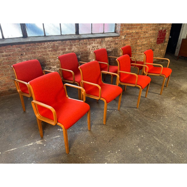 1970s Knoll 1300 Series Armchair in Red by Bill Stephens For Sale In Chicago - Image 6 of 11