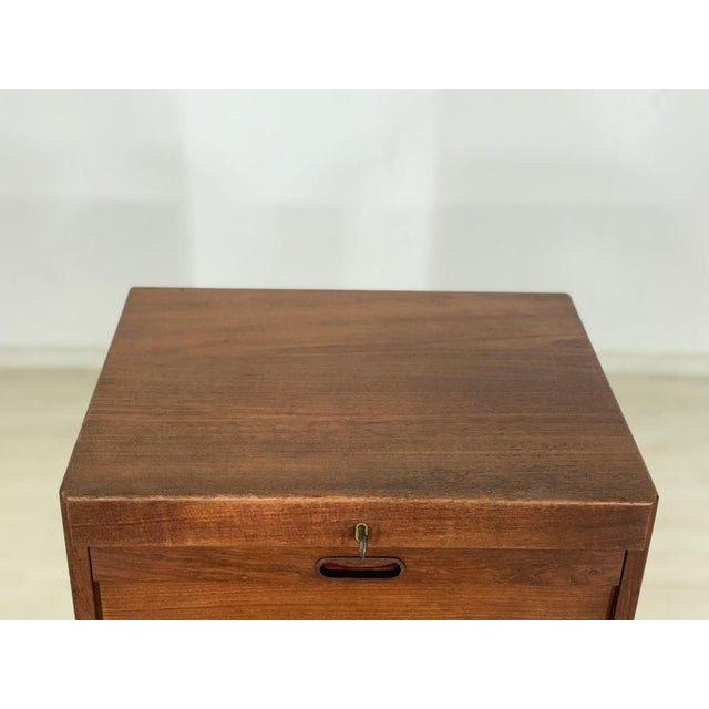 Vintage Danish Teak Roll-Top Cabinet For Sale - Image 11 of 14