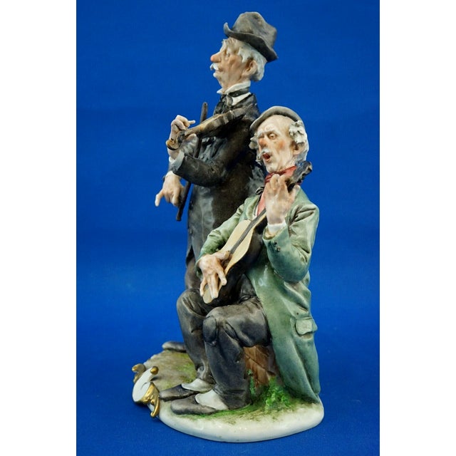 20th Century Porcelain Sculpture of a Couple of Elderly Musicians by Giuseppe Cappè for Capodimonte, Italy For Sale - Image 8 of 18