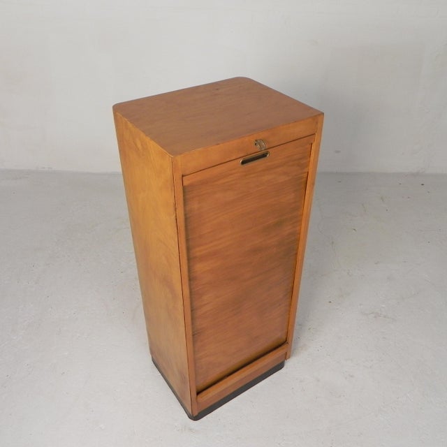 Mid-Century Modern Vintage Birch Roller Shutter Cabinet from Ekawerk Horn Lippe, Germany, 1950s For Sale - Image 3 of 18
