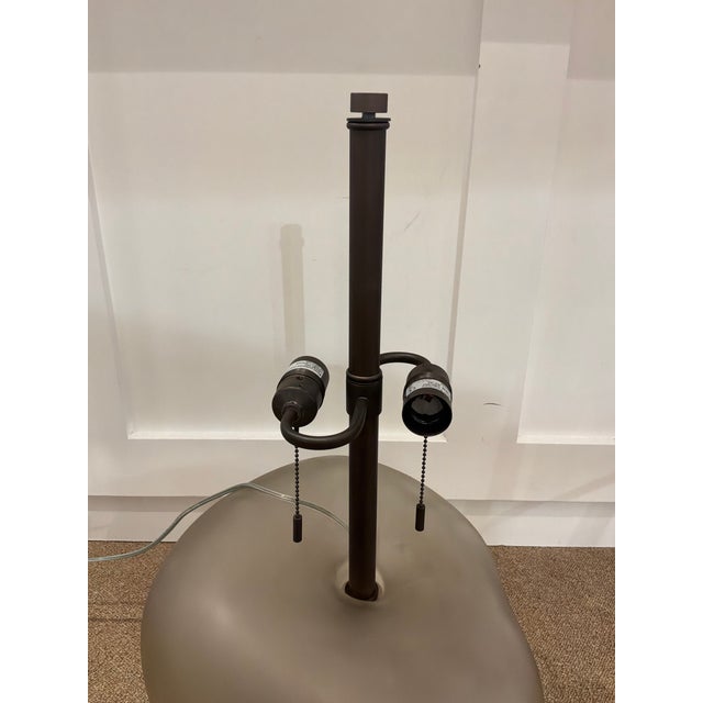 Stylish Baker / Barbara Barry Magritte Table Lamp. Smoked glass Apple shaped body, dark bronze hardware. Original Retail...