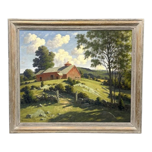 1960s Red Barn in Summer by Bertram George Breustle