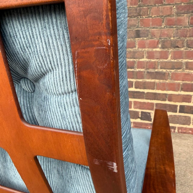 Pair of Ib Kofod Larsen for Selig High Back Sled Chairs Danish Modern New Cushions For Sale - Image 9 of 12