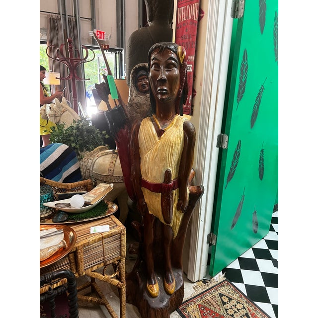 Up for consideration is a beautiful vintage wooden Native American cigar sculpture. This would look lovely in your home...