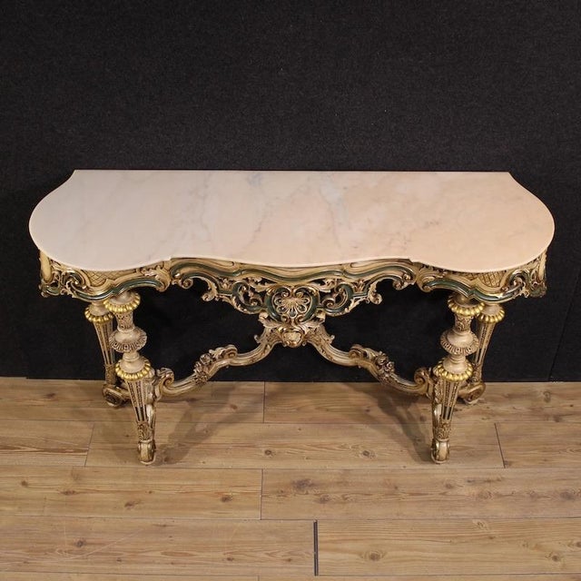 Italian Lacquered and Gilded Console, 1970s For Sale - Image 9 of 13