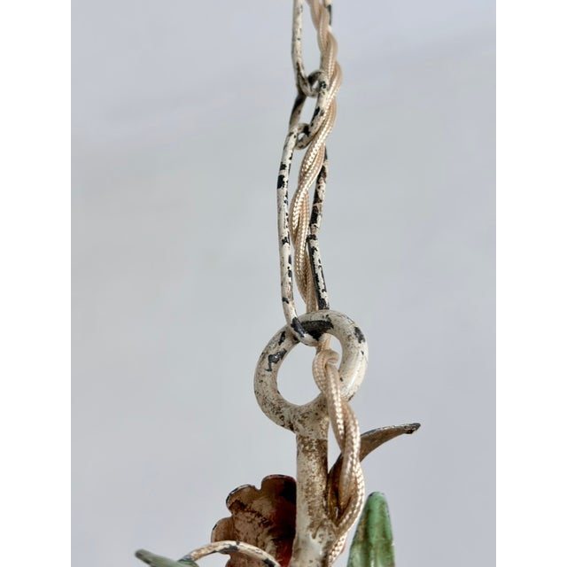 Italian Florentine Tole Chandelier, 1950s For Sale - Image 12 of 18