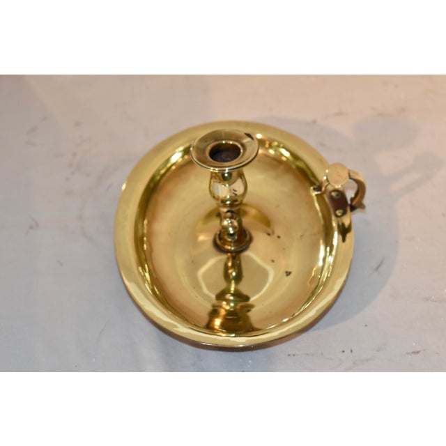 Metal Early 19th Century English Brass Oval Chamber Stick For Sale - Image 7 of 7