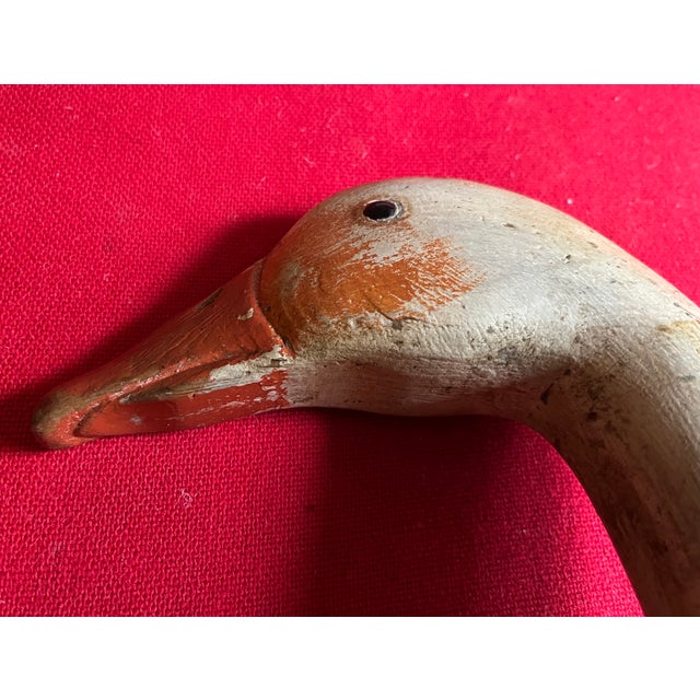 American Antique Carved Wood & Paint Decorated Snow Goose Waterfowl Bird Decoy Circa 1920 For Sale - Image 3 of 18