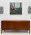 Vintage Danish Modern Teak Credenza Cabinet, Sliding Doors with Inset Pulls Offered for sale is a vintage Danish Modern...