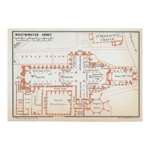 Antique Map of St. Paul's Cathedral London