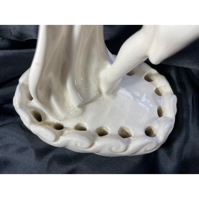 Cowan Pottery C. 1927 Art Deco White Ceramic Dancing Woman Figural Flower Frog by Cowan For Sale - Image 4 of 12
