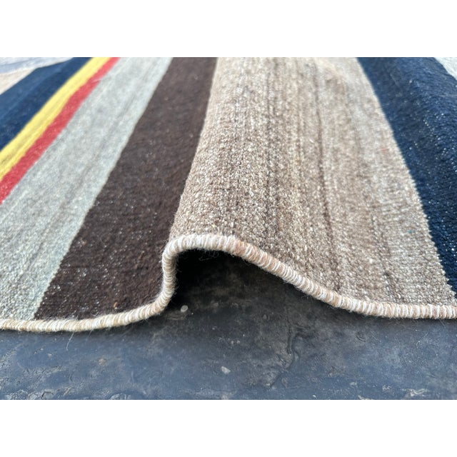 1980s Afghan Flat Weave Vintage Maldari Tribal Kilim Runner Rug For Sale - Image 6 of 7