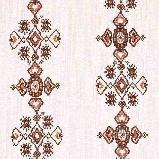 Sample - Schumacher Nadira Embroidery in Cocoa For Sale