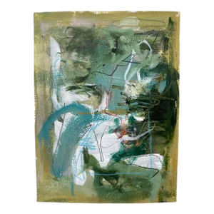 Abstract Small Work on Paper Acrylic Painting Untitled #11 by Stephanie Visser