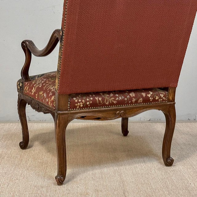 19th Century French Louis XV Style Cluny Tapestry Armchair For Sale - Image 18 of 18