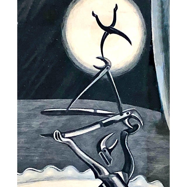 1950 Surreal French Lithograph of a Dental Tool “Circus” by David Solot For Sale - Image 4 of 10