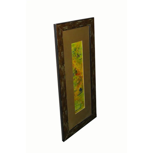 Chinese Vintage Hand Embroidered Framed Textile For Sale - Image 3 of 6