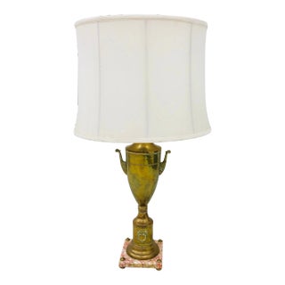 Vintage French Urn Lamp on Marble Base For Sale