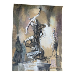1960s Jan Hendrik Hoowij Original Gouache Drawing For Sale