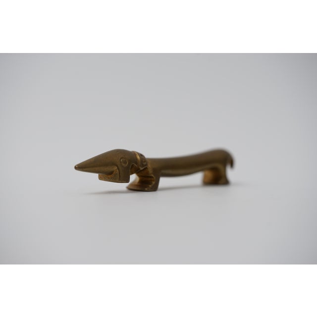 Mid-Century Modern Vintage Brass Dachshund Bottle Opener by Walter Bosse for Herta Baller, 1950s For Sale - Image 3 of 9