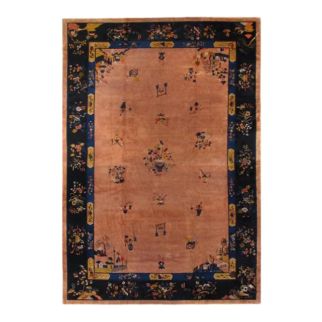 Pasargad Light Brown Antique Art Deco Rug- 11'11'' X 17'6'' For Sale