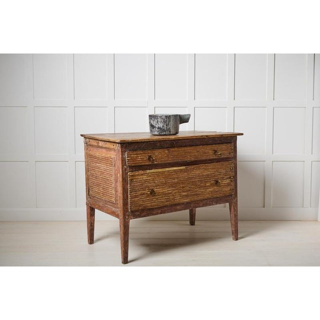 Antique Folk Art Rustic Chest of Drawers in Pine For Sale - Image 4 of 14