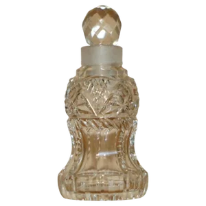 Antique Decorative Cut Glass Crystal Collectable Dressing Table Perfume Bottle, 1920