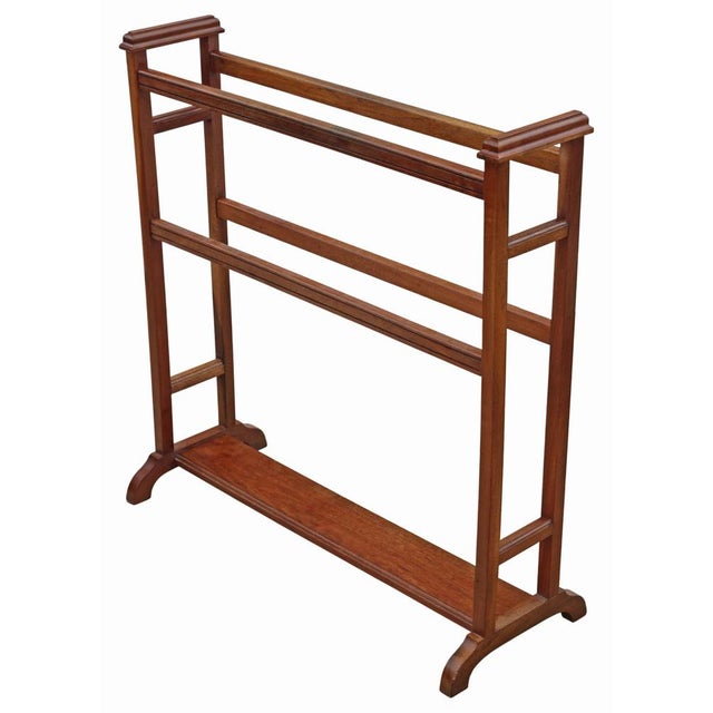 Antique Mahogany Towel Rail Stand, 1920s For Sale - Image 3 of 6